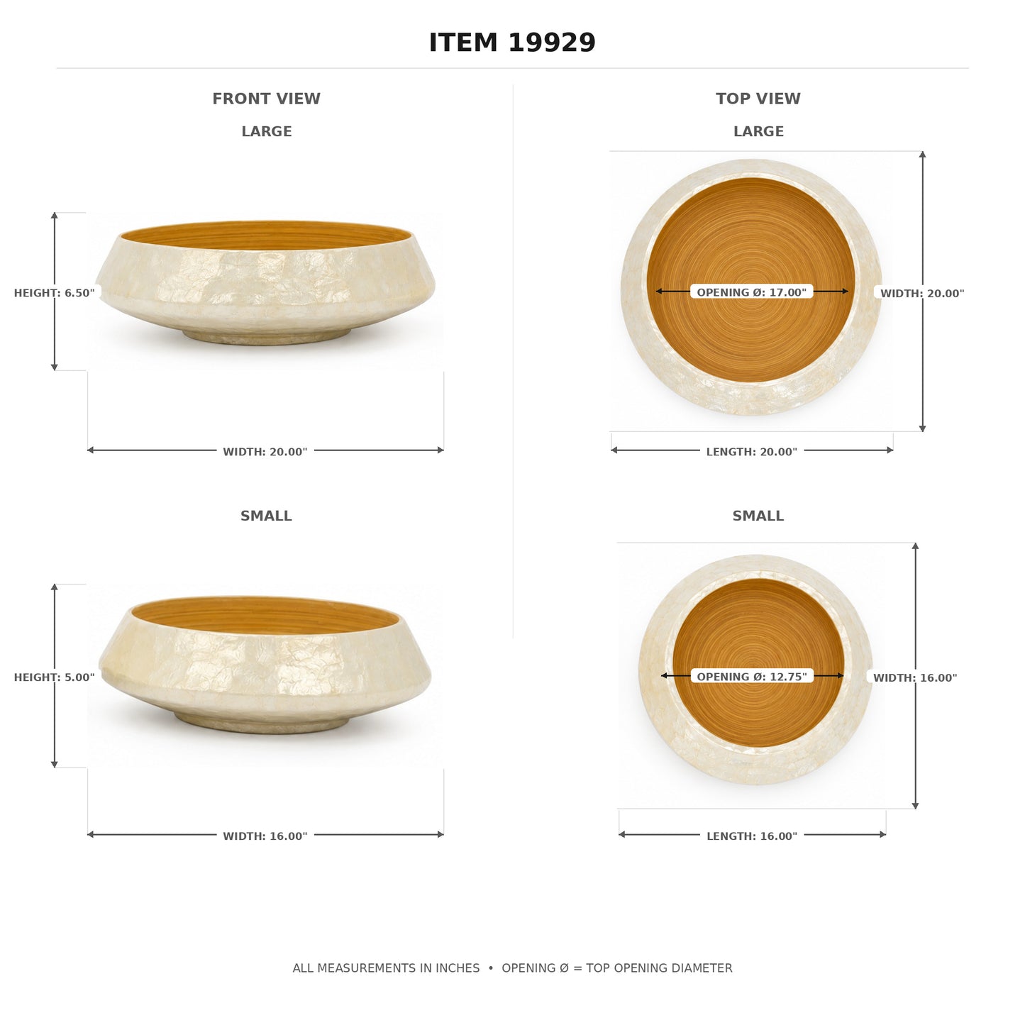 Ainsley Shell Mosaic Bowl Planter Set (Set of 2)