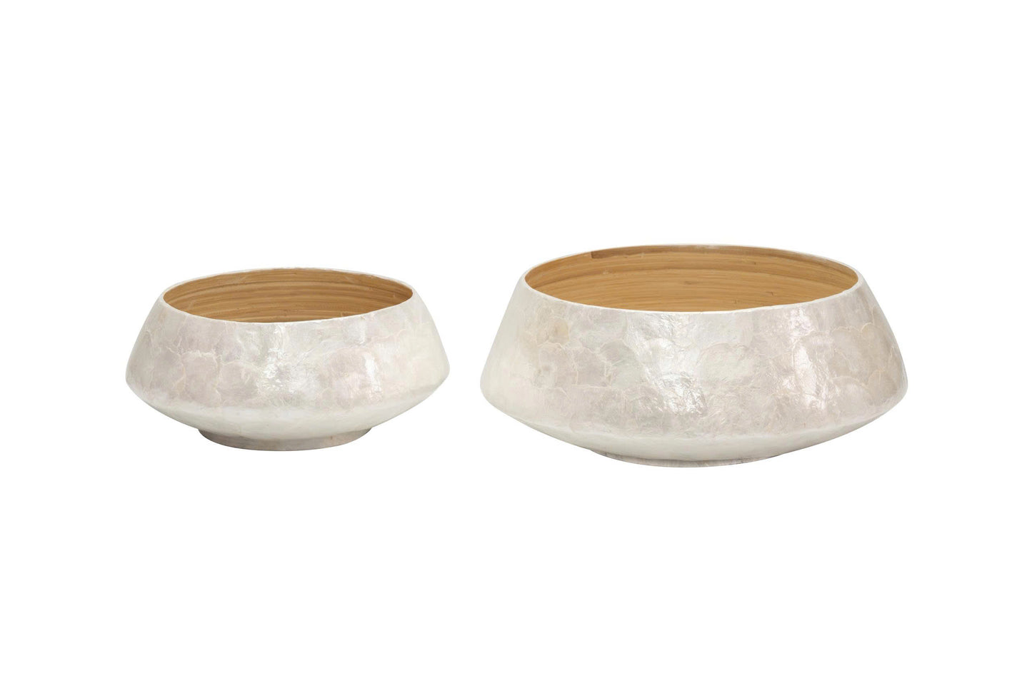 Melia Shell Mosaic Bowl Planter Set (Set of 2)