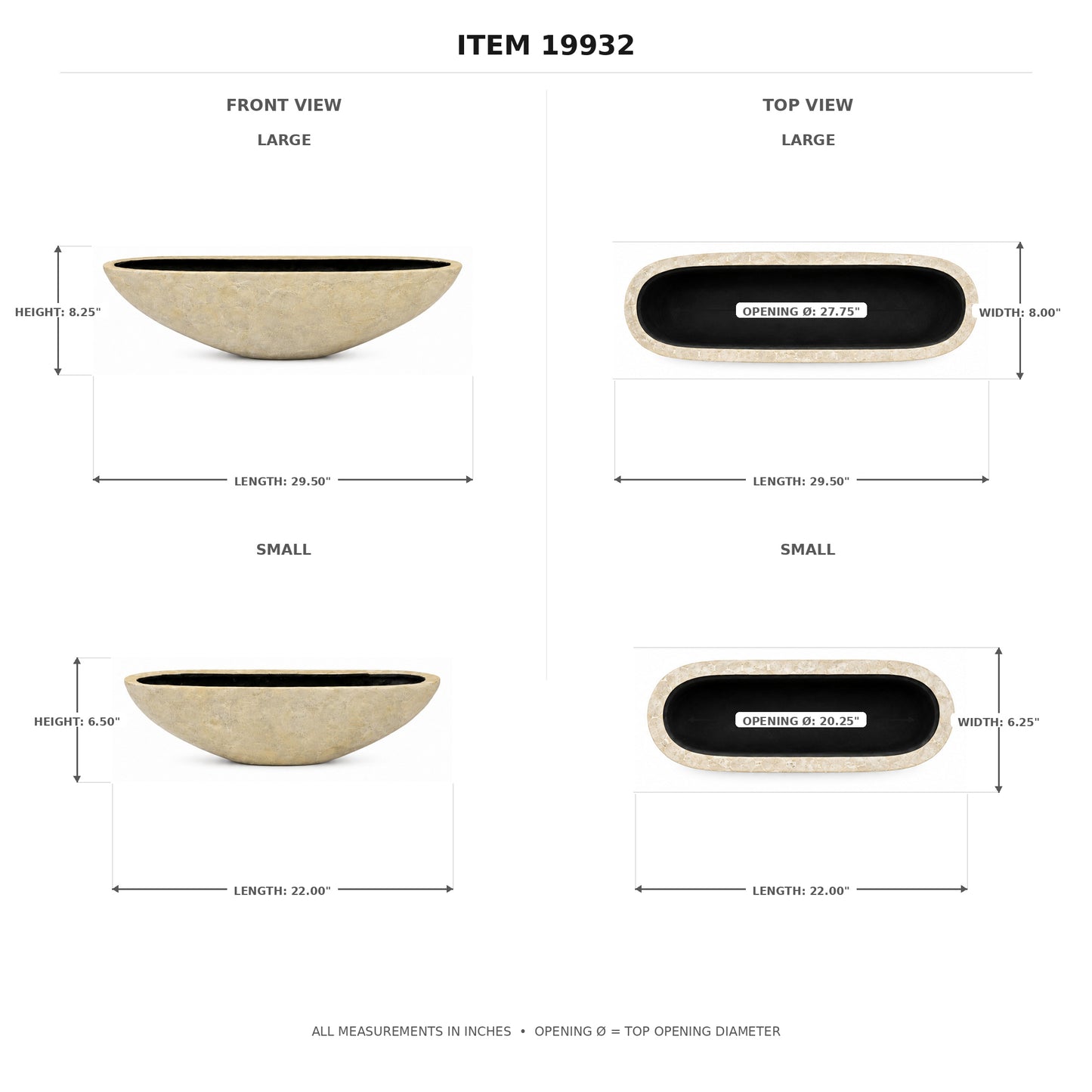 Hailey Shell Mosaic Boat Planter Set (Set of 2)