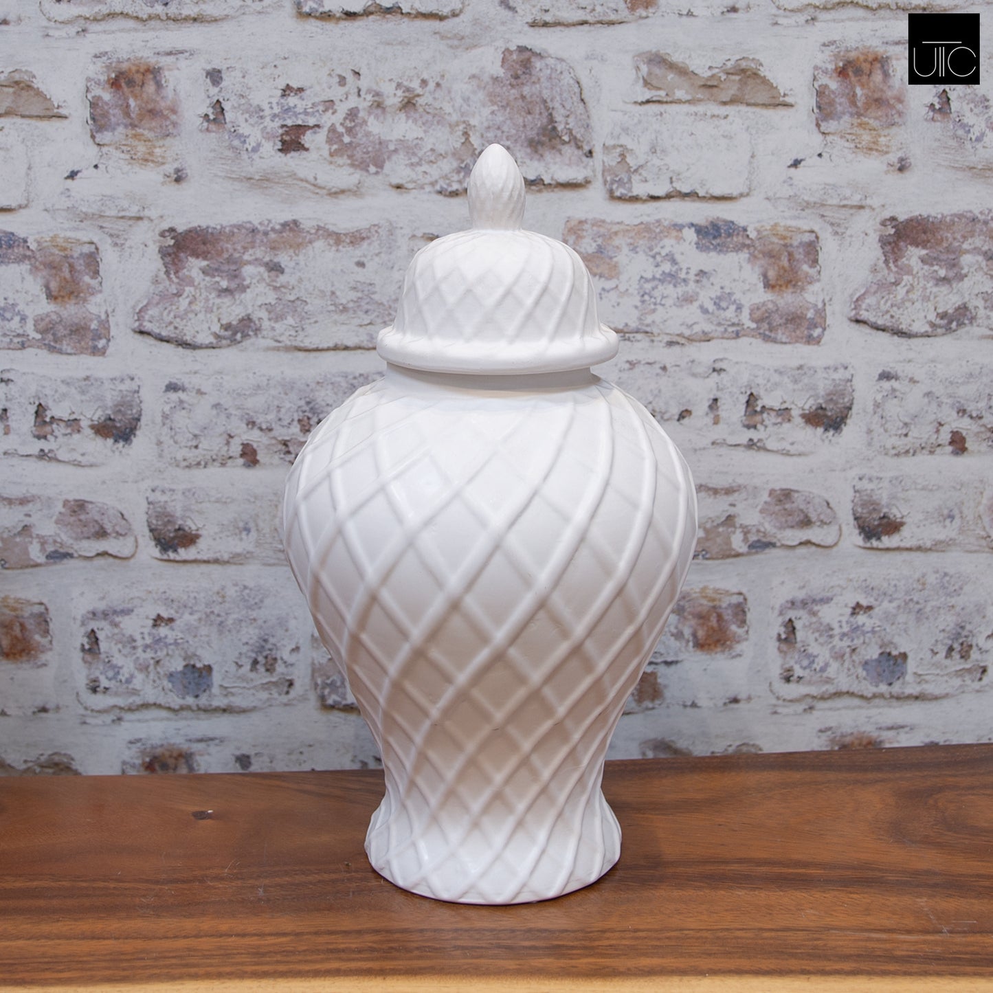 Embossed White Temple Jars
