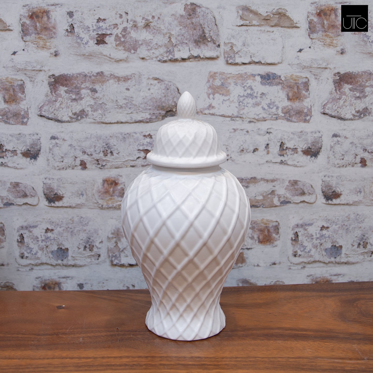 Embossed White Temple Jars