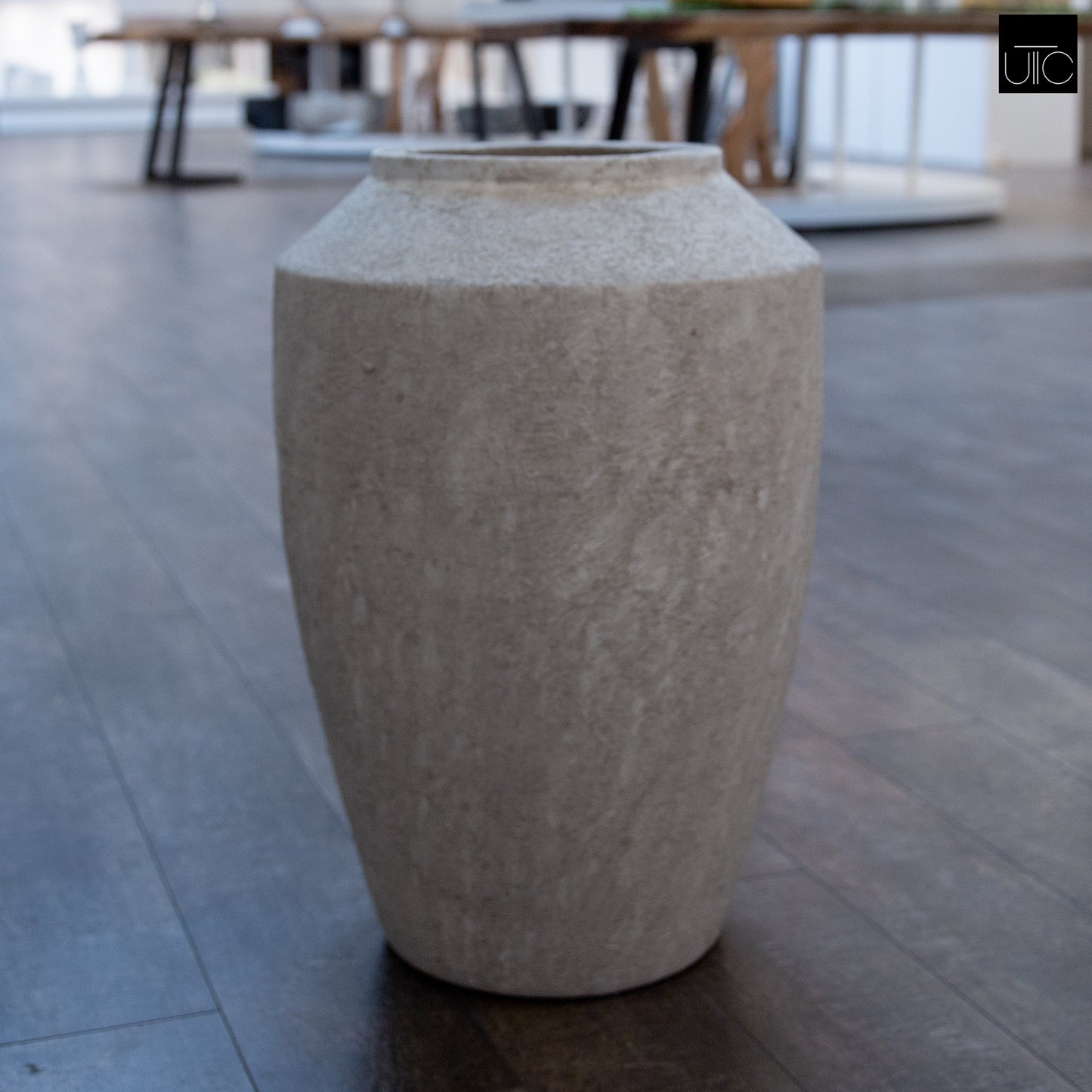 Kora Handcrafted Tapered Urn-Style Ceramic Floor Vase