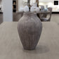 Pavati Handcrafted Egg-Shaped Terracotta Vase with Ribbed Texture