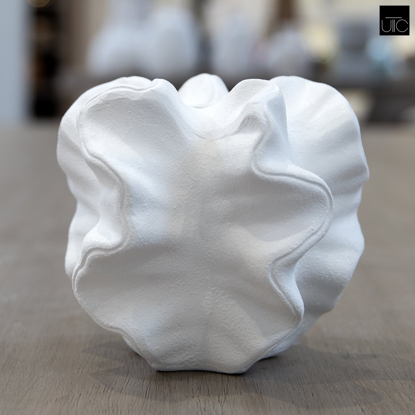 Odessa Ruffled Lobe Ceramic Floral Vase