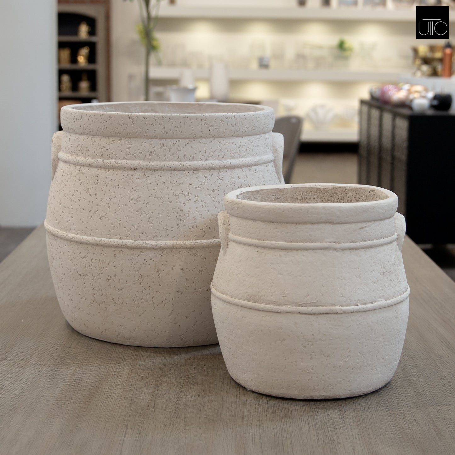 Evgen Rustic Barrel Planter Set (Set of 2)