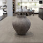 Pavati Handcrafted Egg-Shaped Terracotta Vase with Ribbed Texture