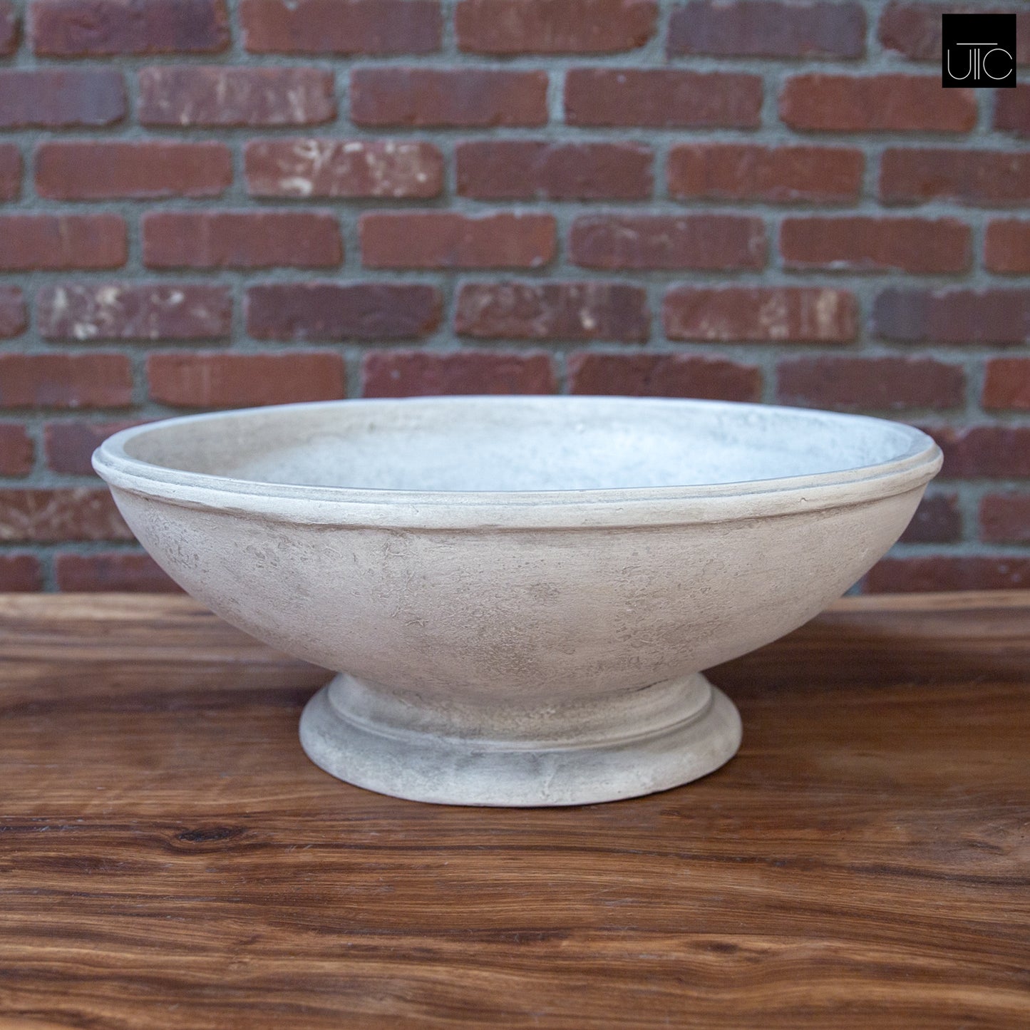 Nahla Wide Bowl Bird Bath with Pedestal Base