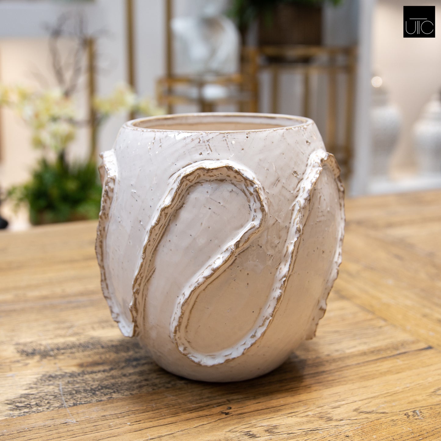 Lorah Ceramic Rustic Wave Vase