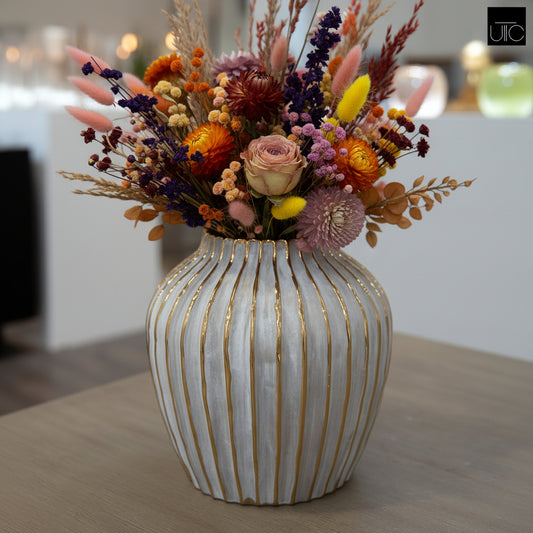 Darice Ribbed Ceramic Decorative Vase