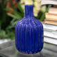 Leila Ceramic Bottle Vase with Embossed Column Design