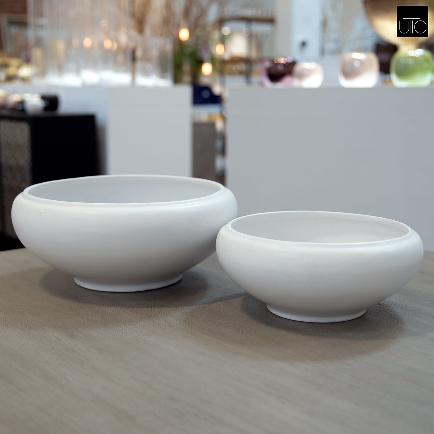 Valeriya Shallow Ceramic Planter Set (Set of 2)