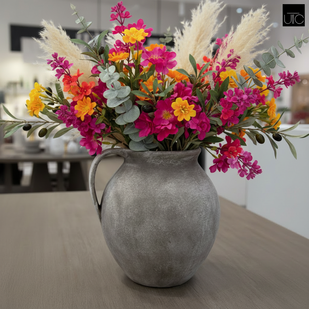 Polina Single-Handle Amphora Cement Vase
