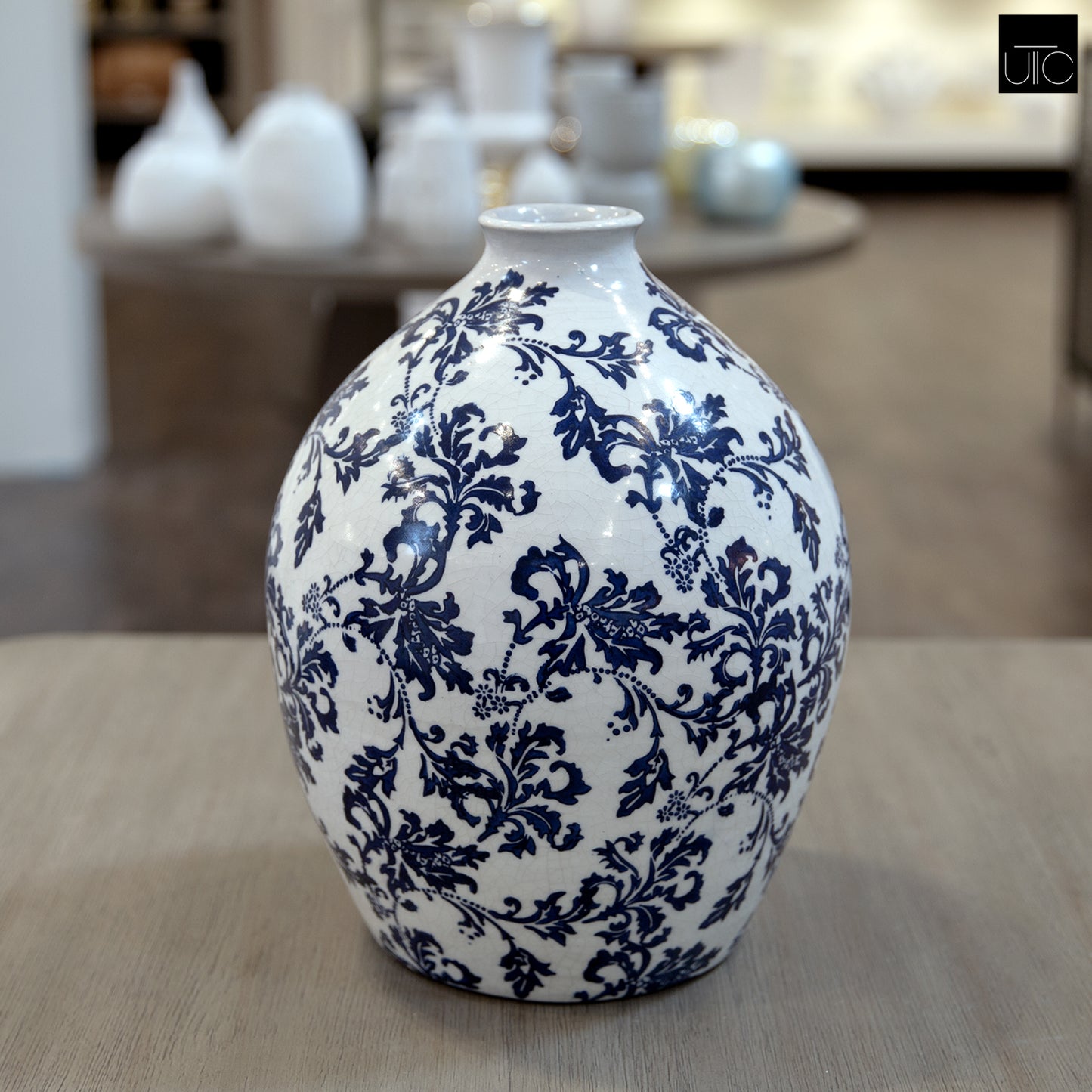 Vlada Chinoiserie Ginger Jar Style Ceramic Vase