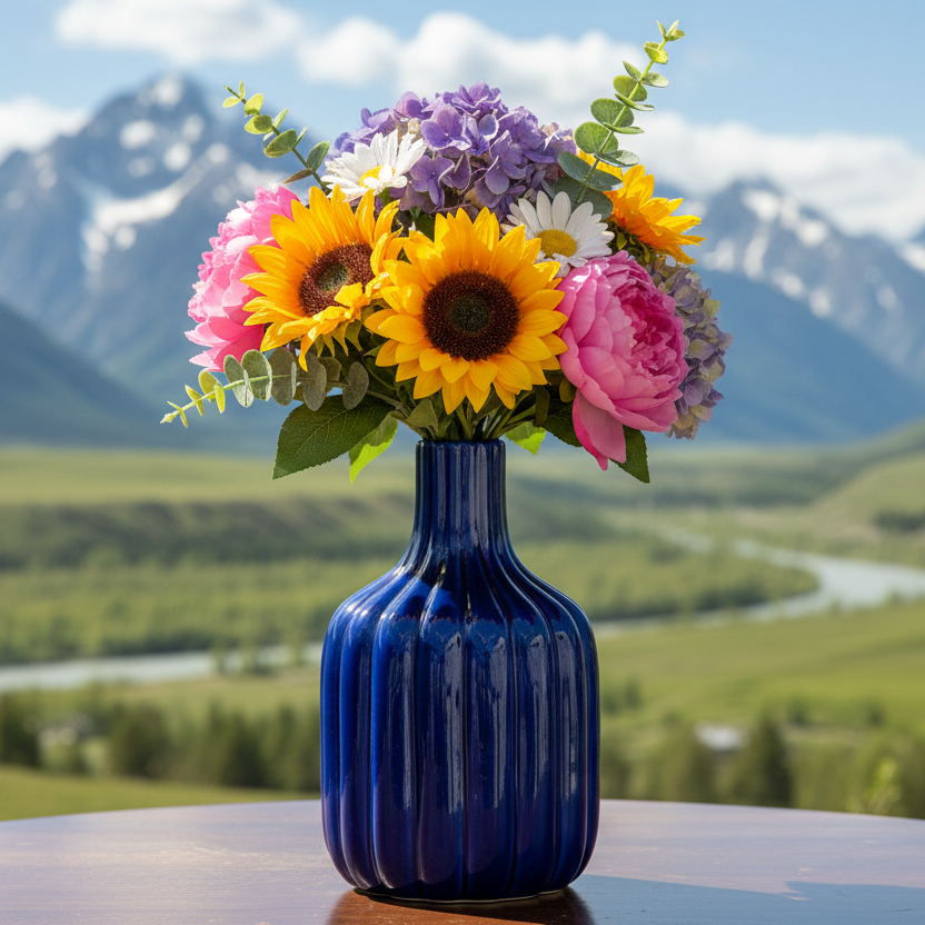 Leila Ceramic Bottle Vase with Embossed Column Design