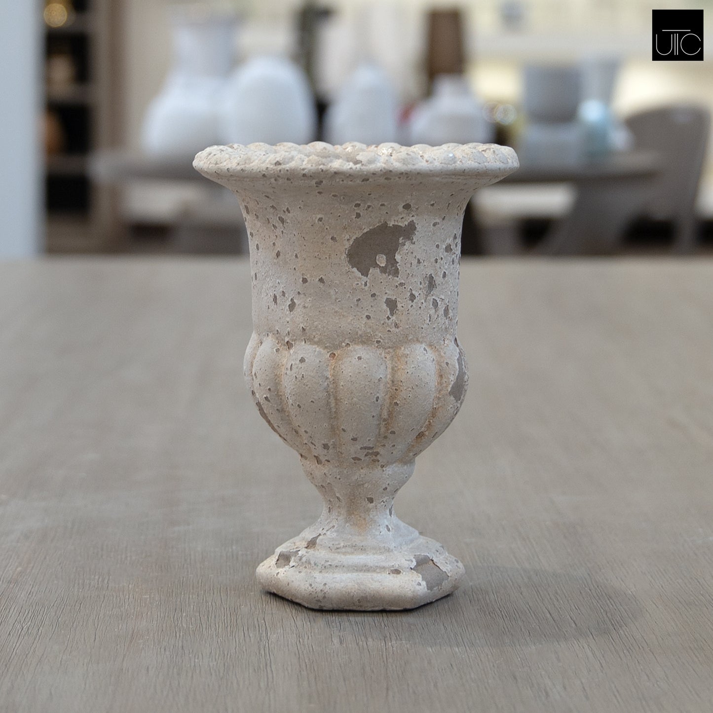 Evgeny Fluted Pedestal Urn Planter with Petal Rim