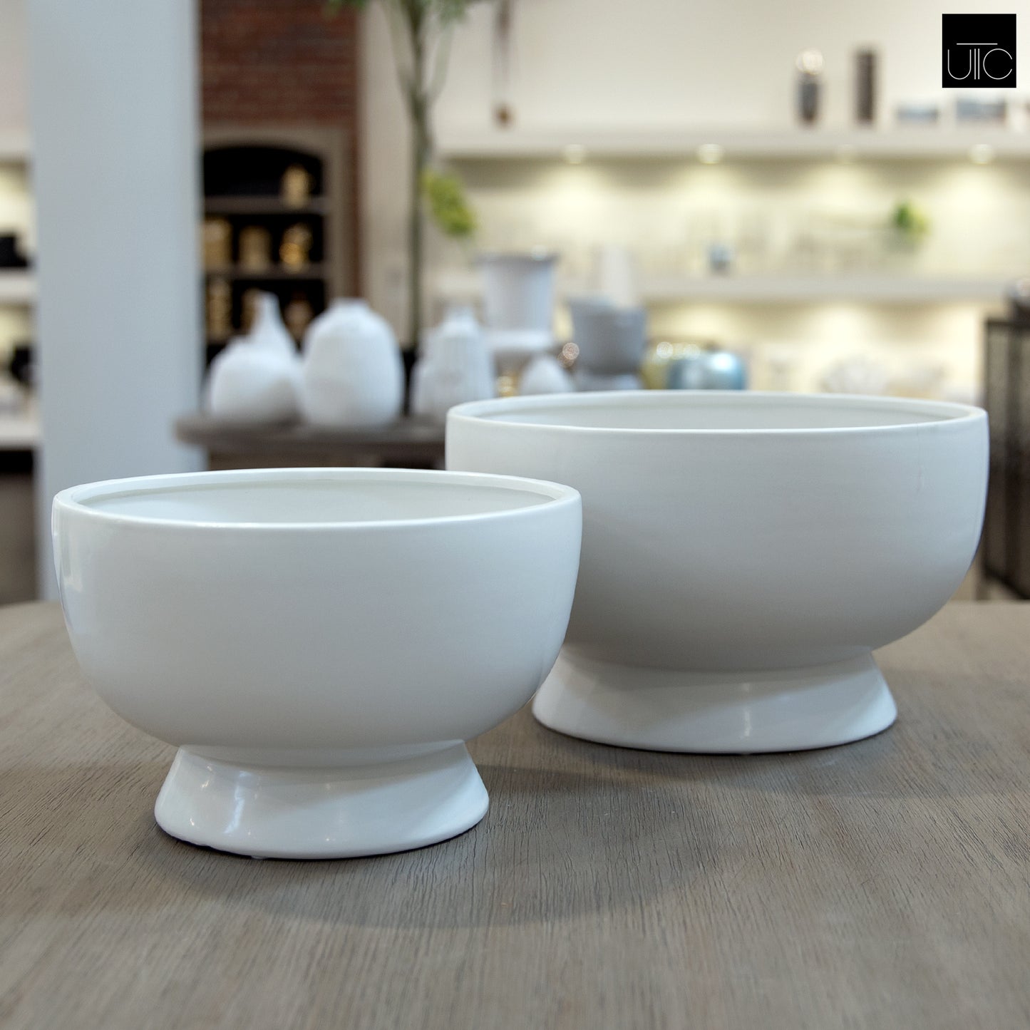 Alla Pedestal Ceramic Bowl (Set of 2)