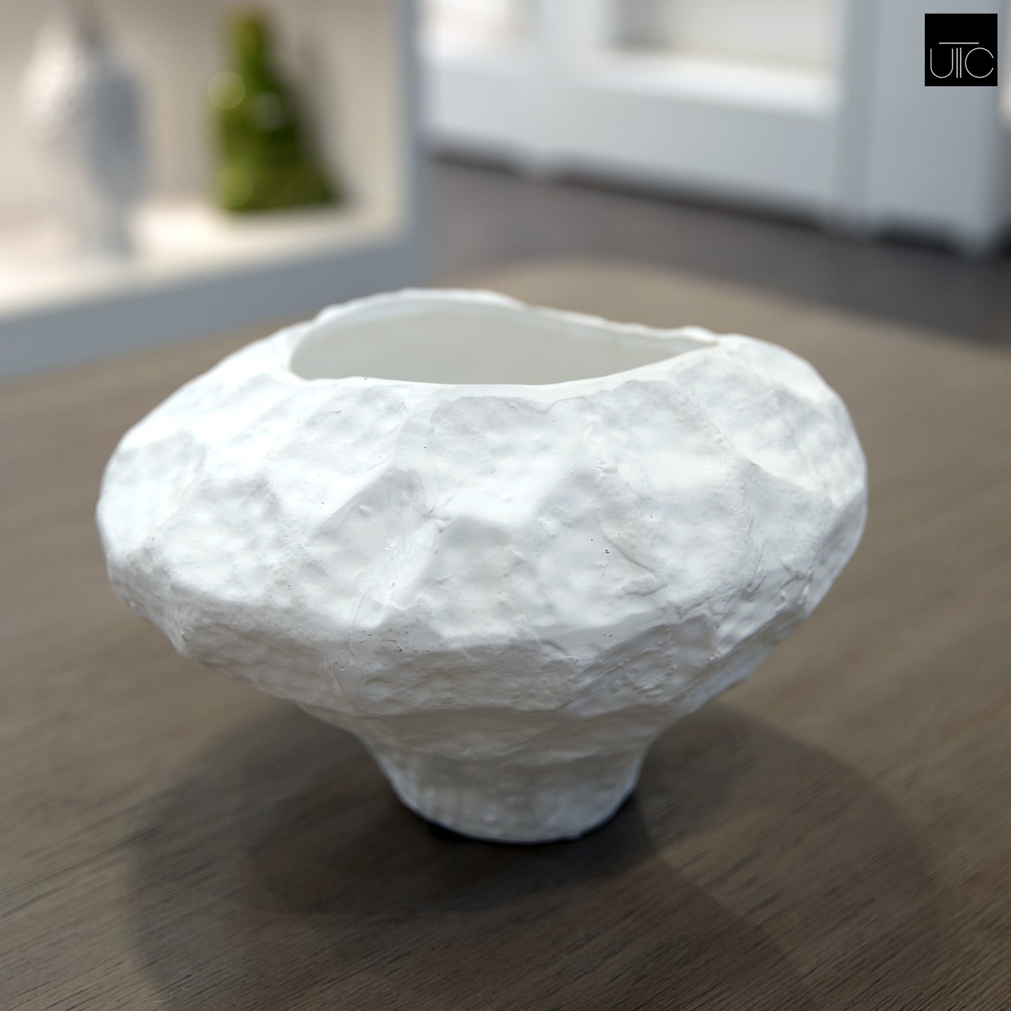 Lana Faceted Ovoid Cement Vase