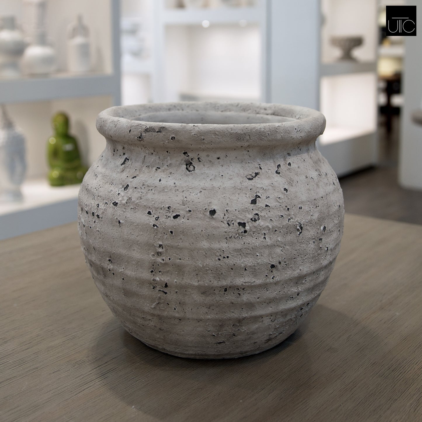 Kamilia Rustic Bell-Shaped Cement Planter