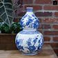 Ceramic Chinoiserie Ginger/Temple Jar Gloss Finish Blue&White-14.00"H