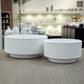 Lynn Ribbed Pedestal Planters (Set of 2)