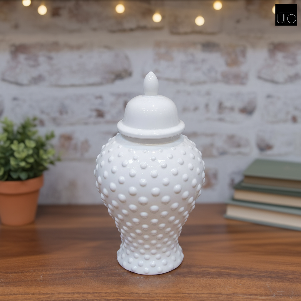 White Dotted Temple Jars