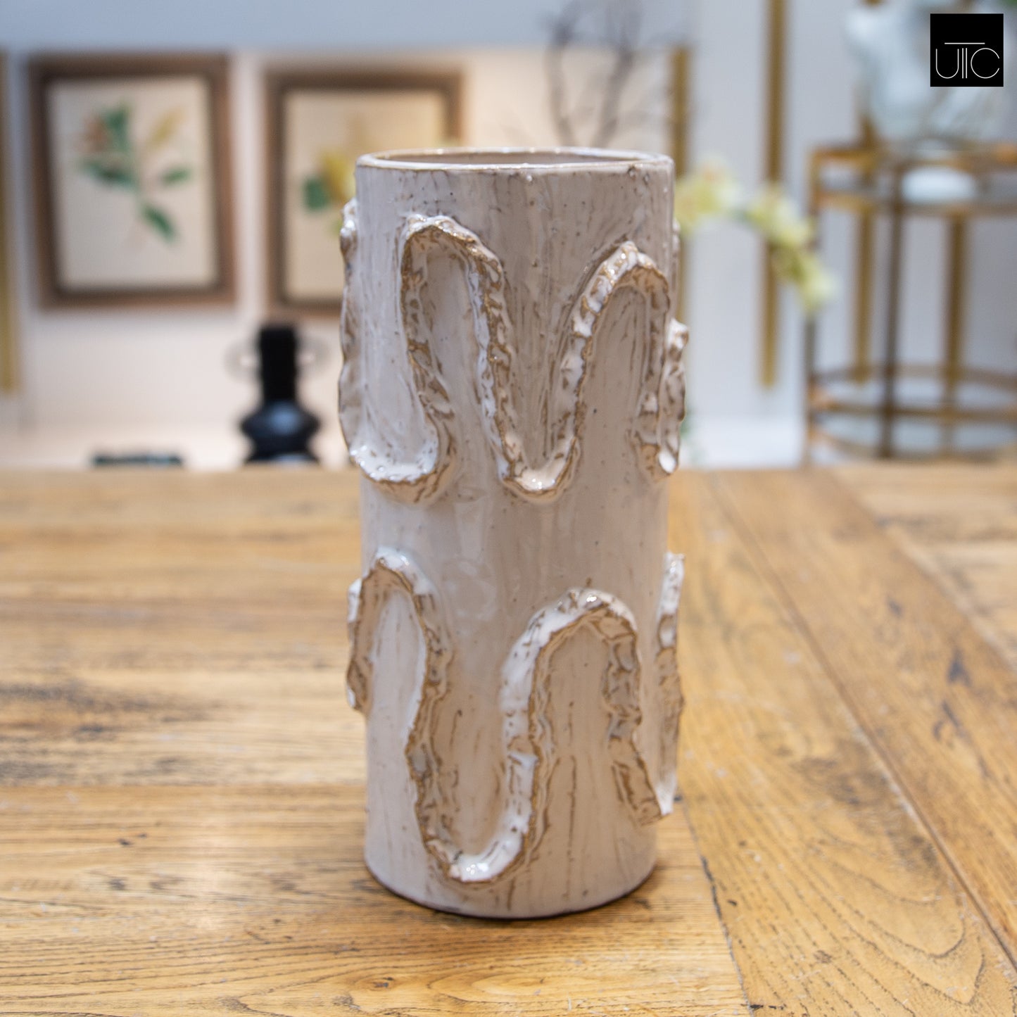 Emilie Ceramic Rustic Wave Vase