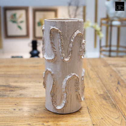Emilie Ceramic Rustic Wave Vase