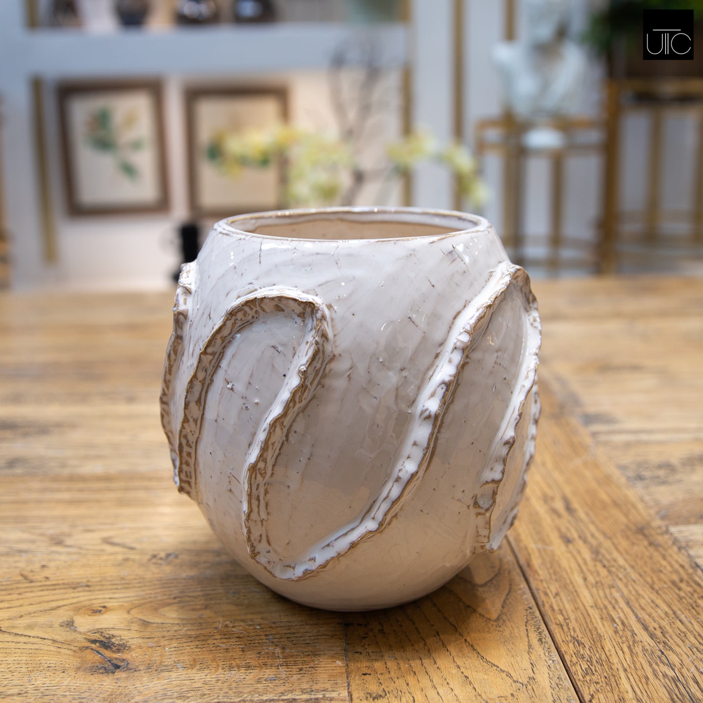 Lorah Ceramic Rustic Wave Vase