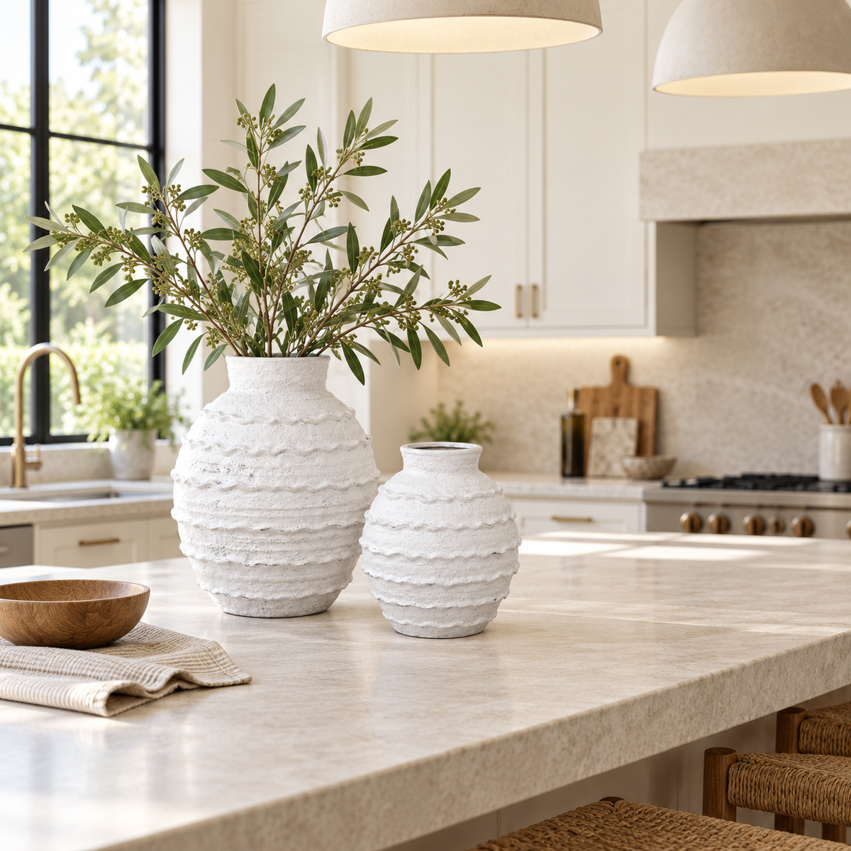 Inès Layered Textured Ceramic Vase