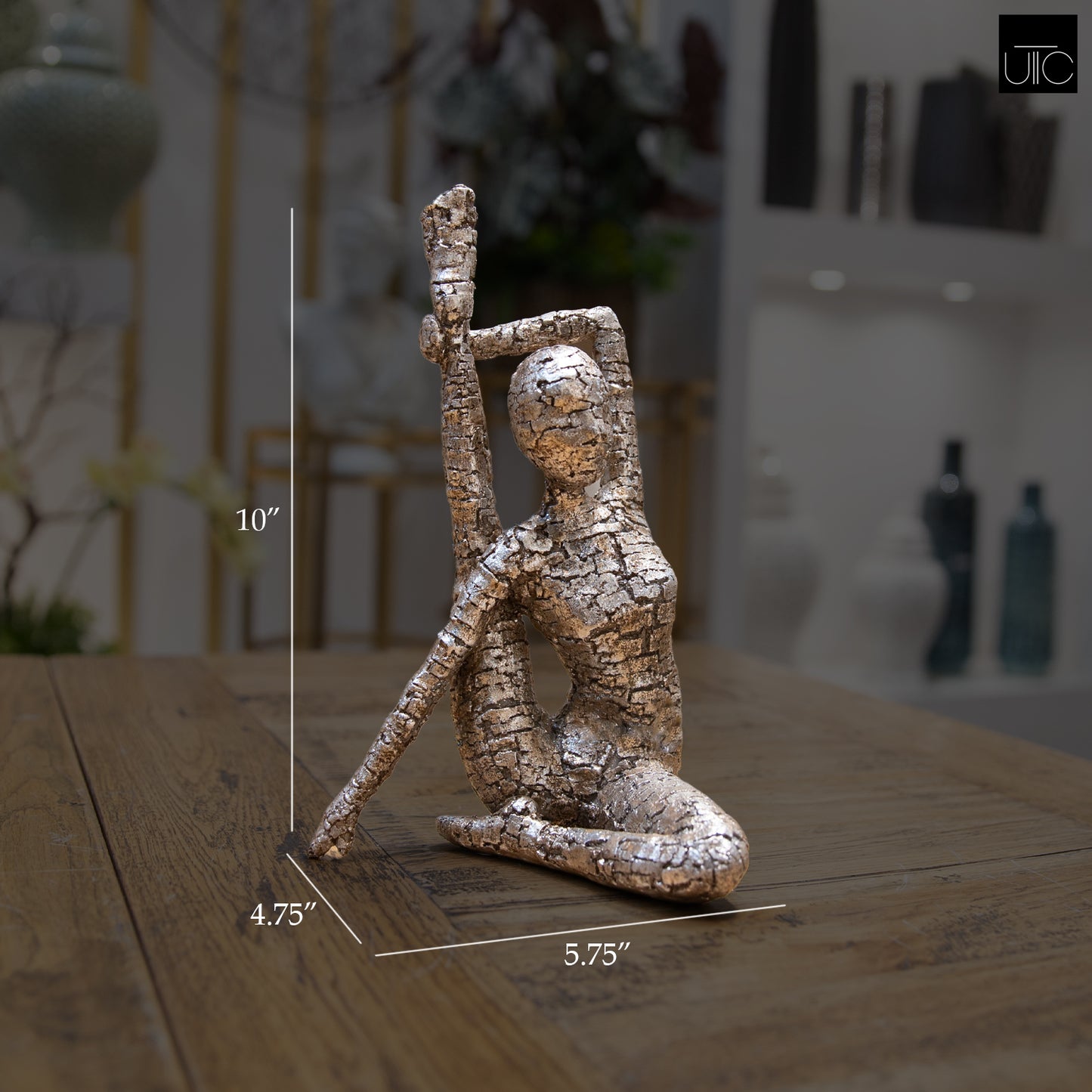 Xiomara Polyresin Yoga Lady Antique