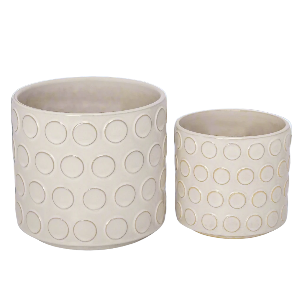 Quinn Bubble Pattern Ceramic Planter Set (Set of 2)
