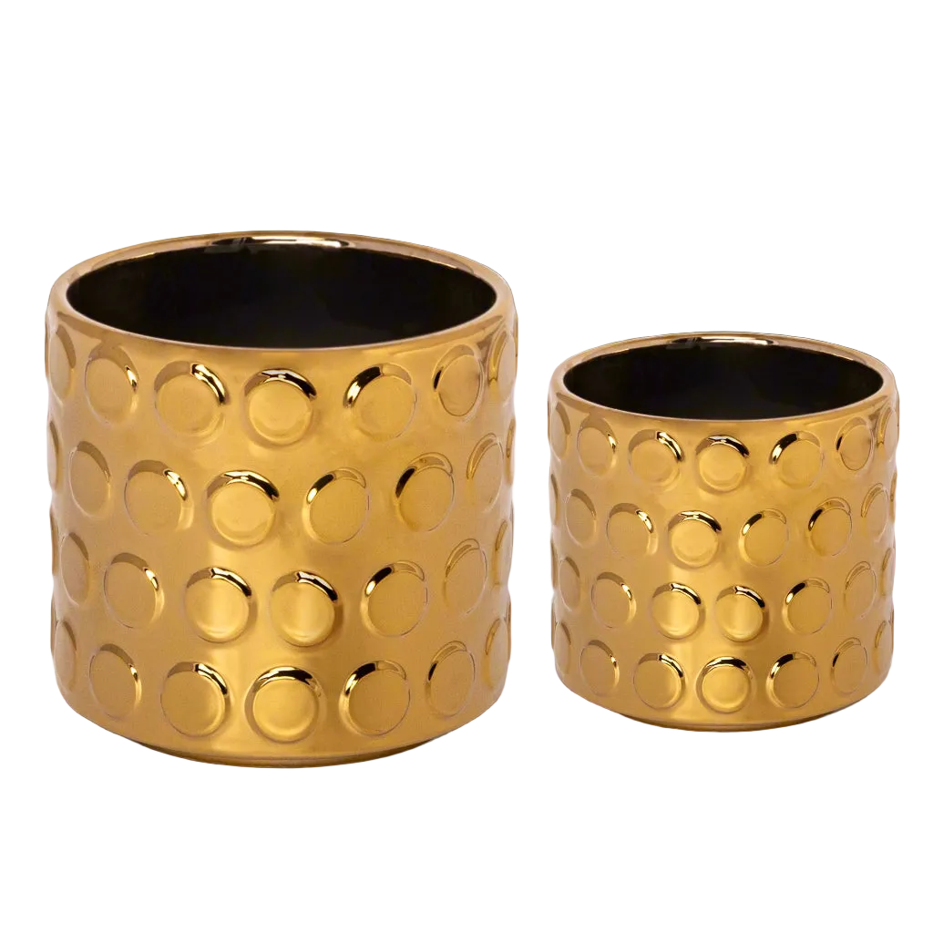 Quinn Bubble Pattern Ceramic Planter Set (Set of 2)