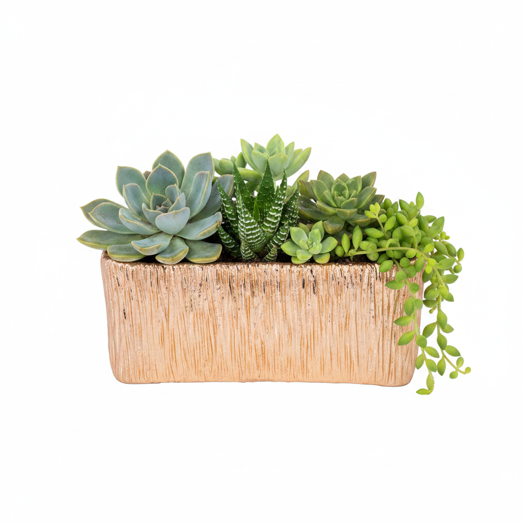 Rita Rectangular Embossed Planter - Large