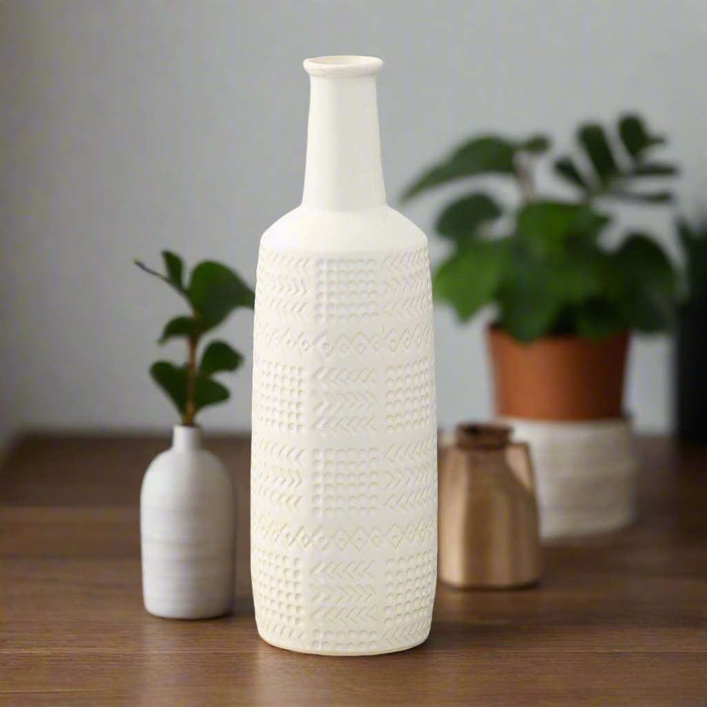 Zarien Layered Tribal Ceramic Vase