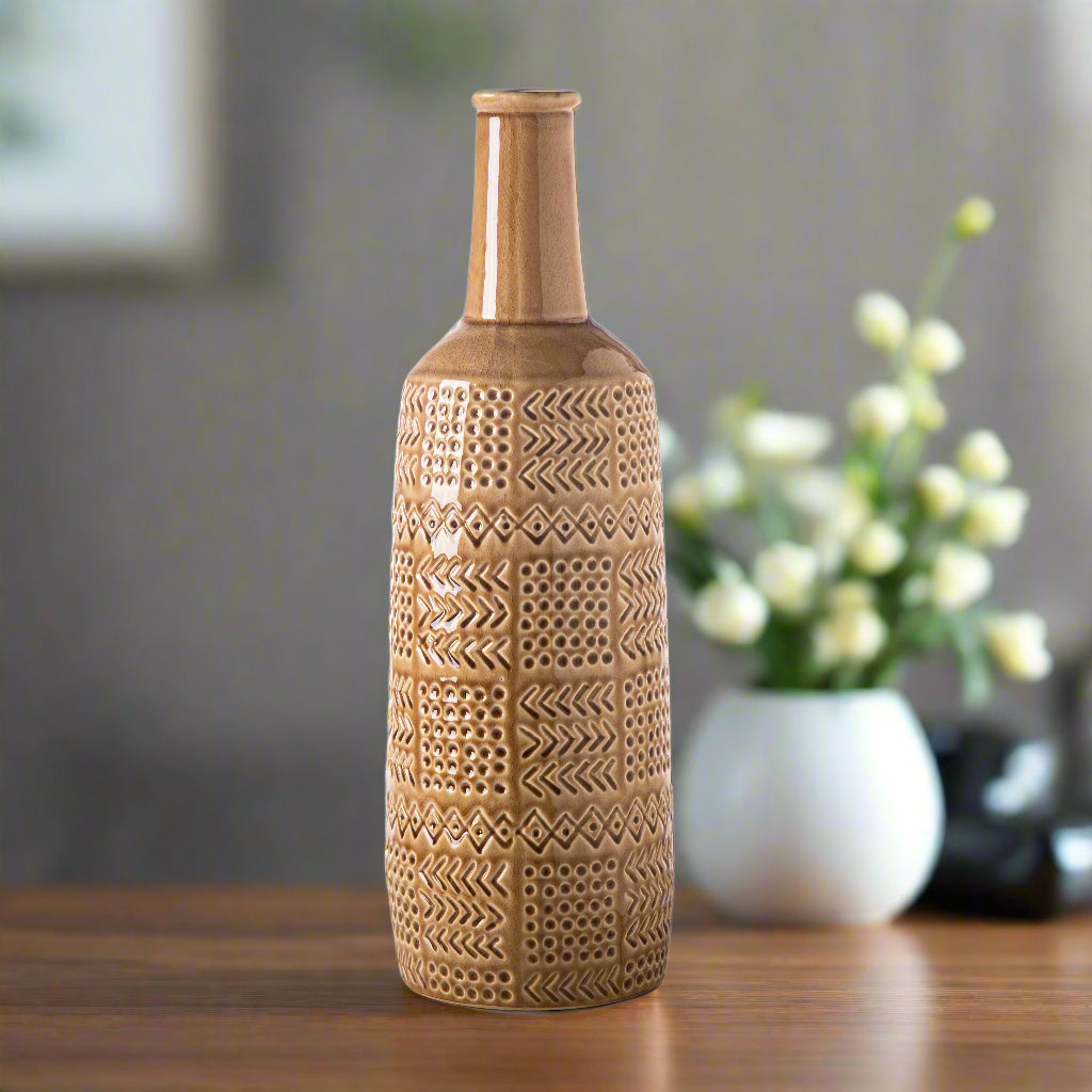 Zarien Layered Tribal Ceramic Vase