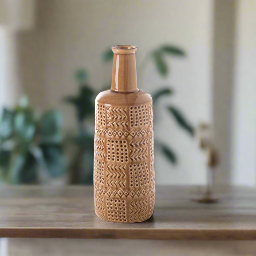 Zarien Layered Tribal Ceramic Vase