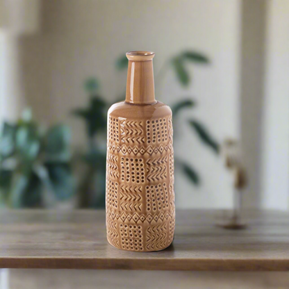 Zarien Layered Tribal Ceramic Vase