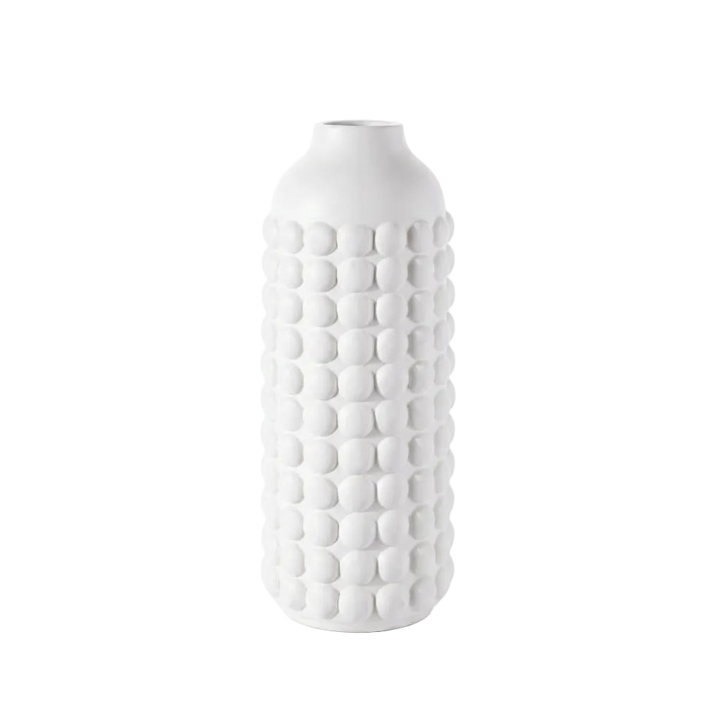 White textured vase on a white background