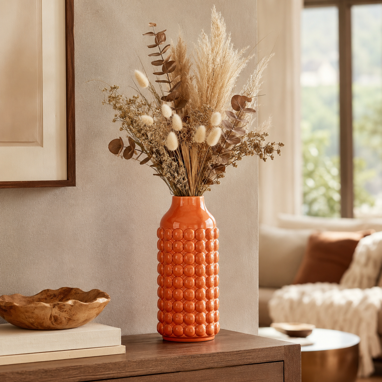 Nessa Round Bubbled Ceramic Vase