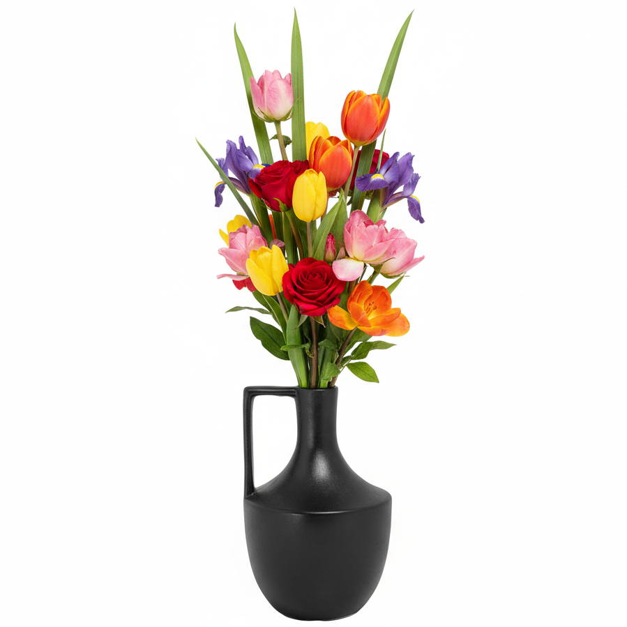 Leona Ceramic Round Bottle Vase