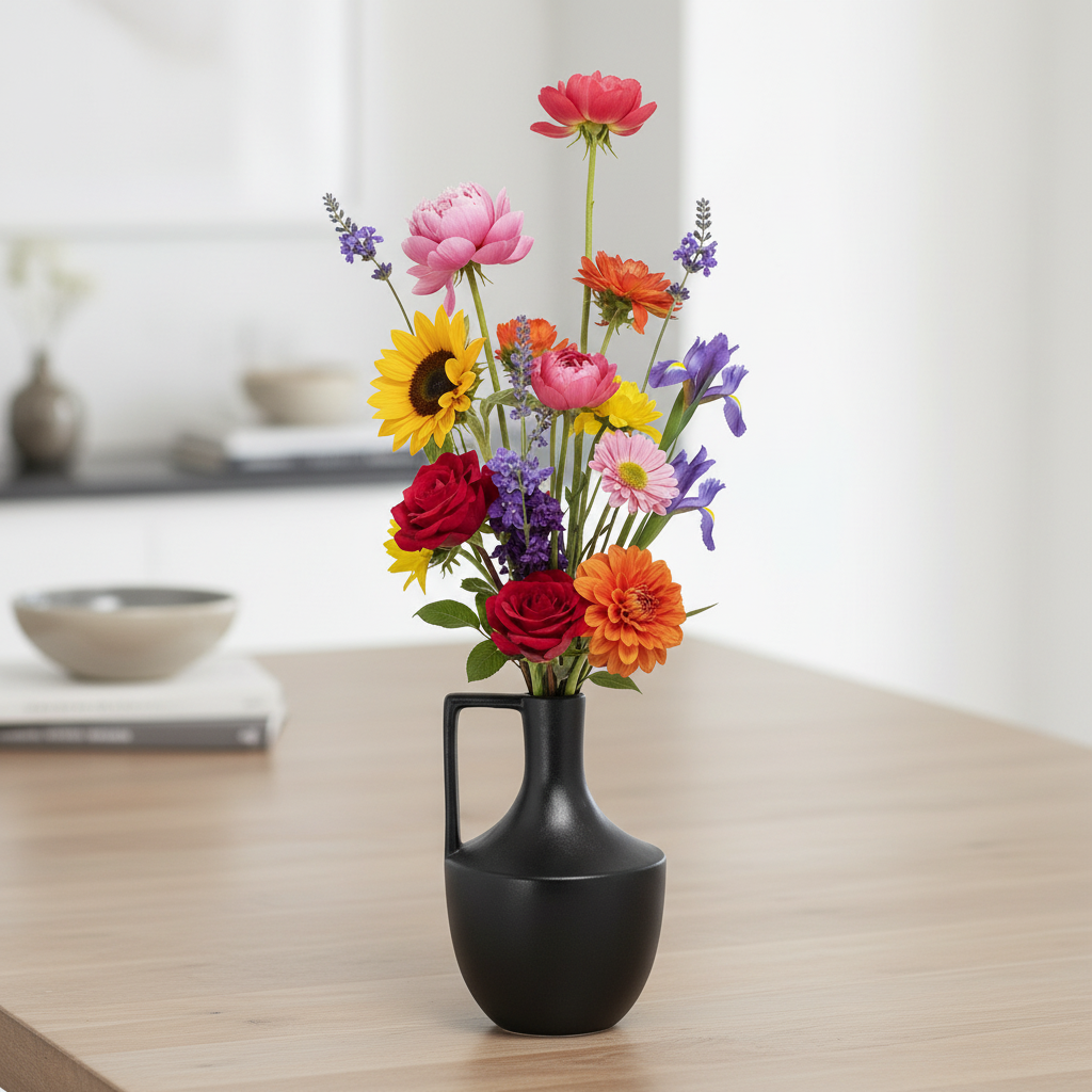 Leona Ceramic Round Bottle Vase