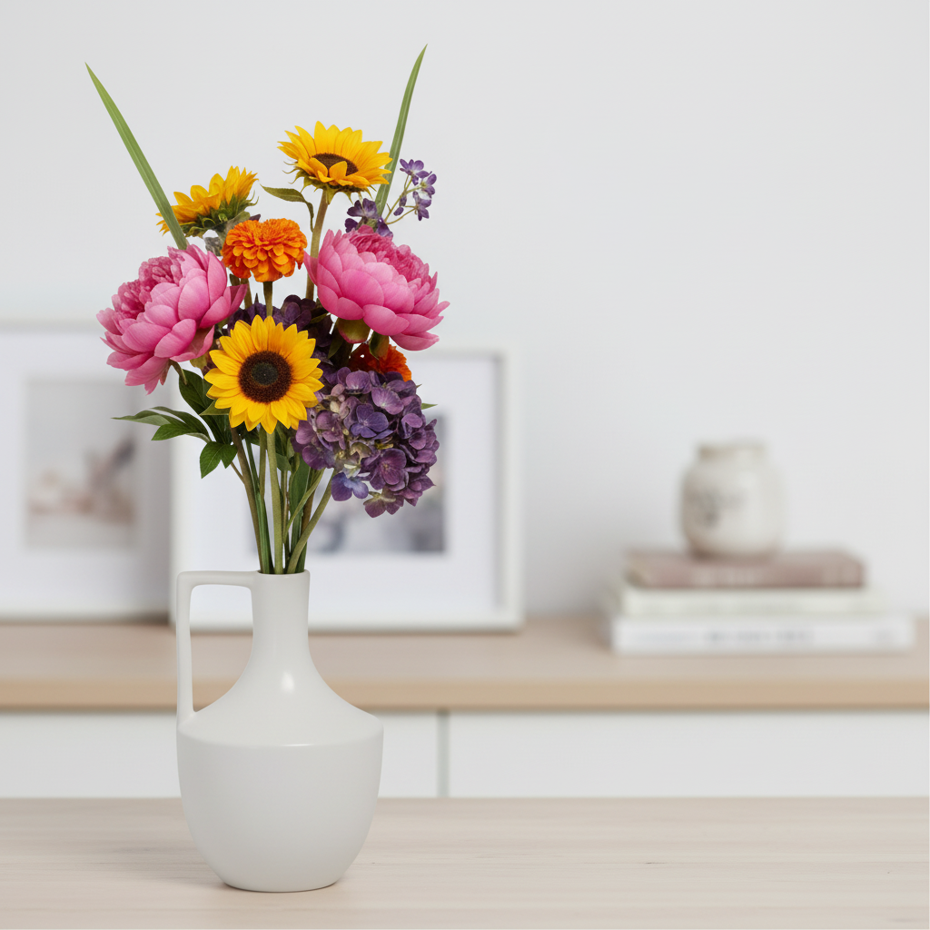 Leona Ceramic Round Bottle Vase