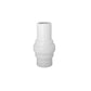 A white ceramic vase with a matte finish.