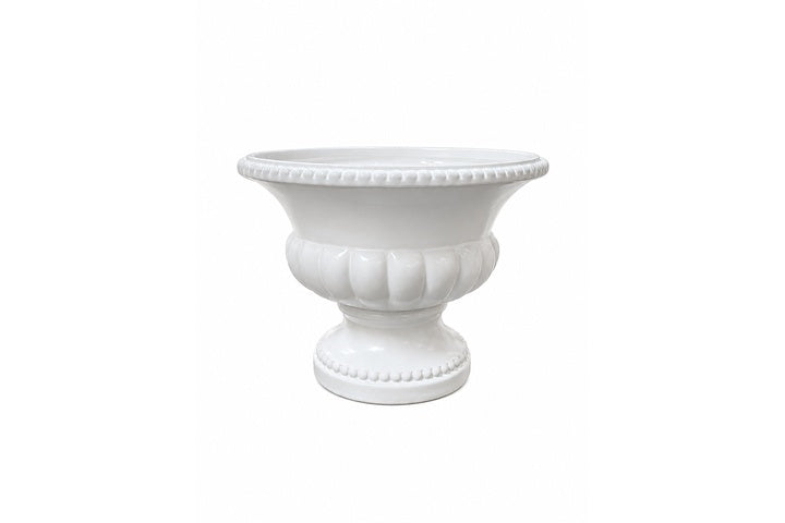 Alanis Pedestal Urn Ceramic Planter - White