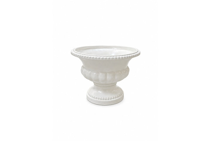 Alanis Pedestal Urn Ceramic Planter - White