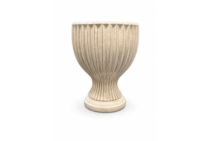 Vance Fluted Pedestal Ceramic Planter