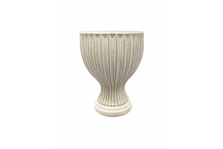 Vance Fluted Pedestal Ceramic Planter