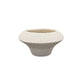 A small round ceramic planter with a flared rim featuring vertical ribbed texture, in a warm off-white or cream speckled glaze, shown against a plain white background.