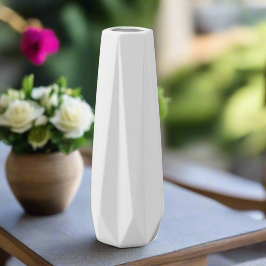 Dixie Ceramic Round Geometric Belly Vase