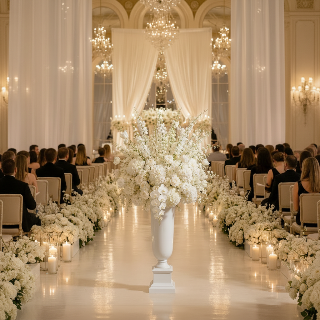 Chari Tapered Fiberglass Urn Floor Vase - Small